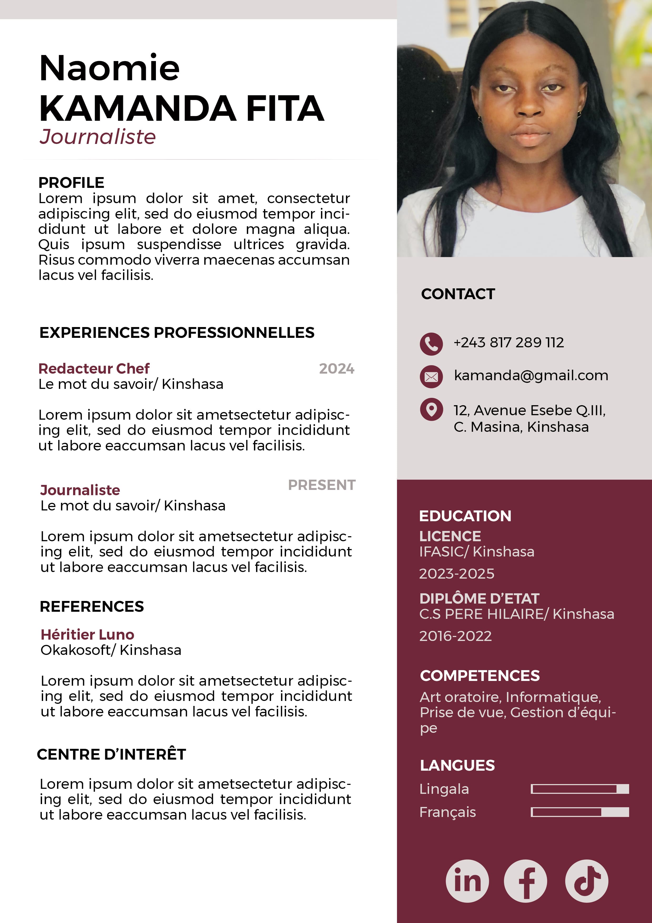 CV Professionnel Adapté